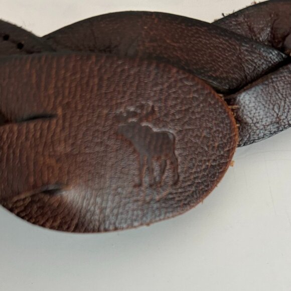 Abercrombie Fitch Braided Leather Belt Kid's Size Medium in Brown - Picture 3 of 10